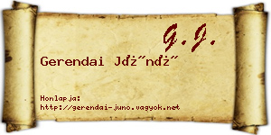 Gerendai Júnó névjegykártya